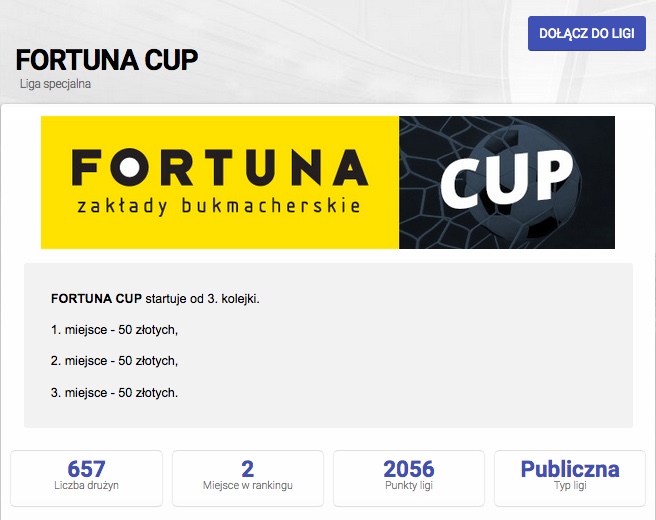 Dołącz do Fortuna CUP i wygrywaj!