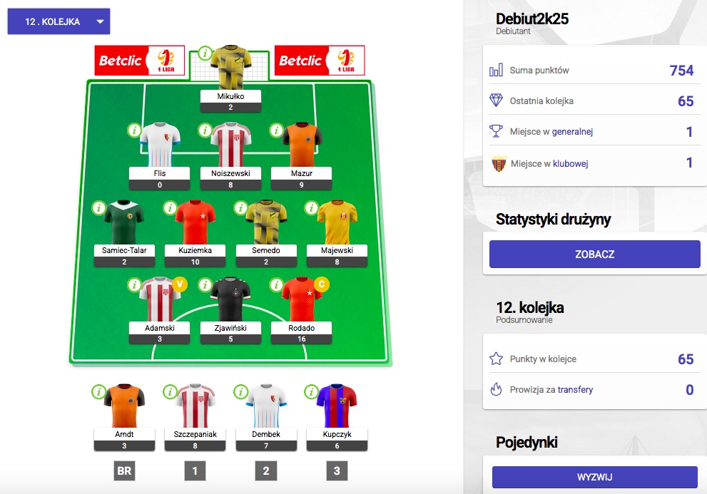 Debiutant liderem Fantasy 1. LIGA