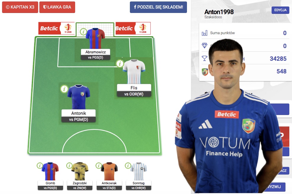Piłkarze też grają w Fantasy 1. LIGA!